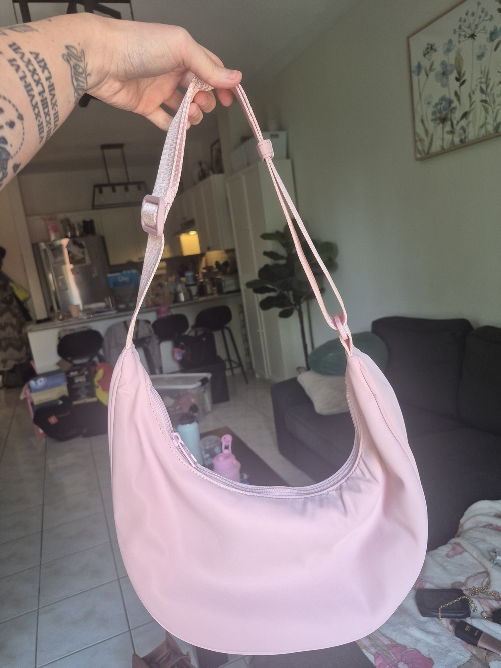 Sunday Best Light Pink Crescent Shoulder Bag